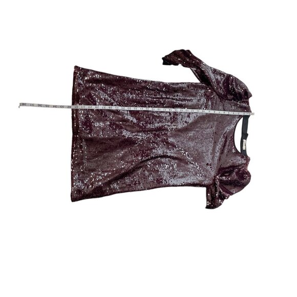 Essue Long Sleeve Open Back Sequin Mini Dress New Years Holiday Party S - Picture 8 of 9